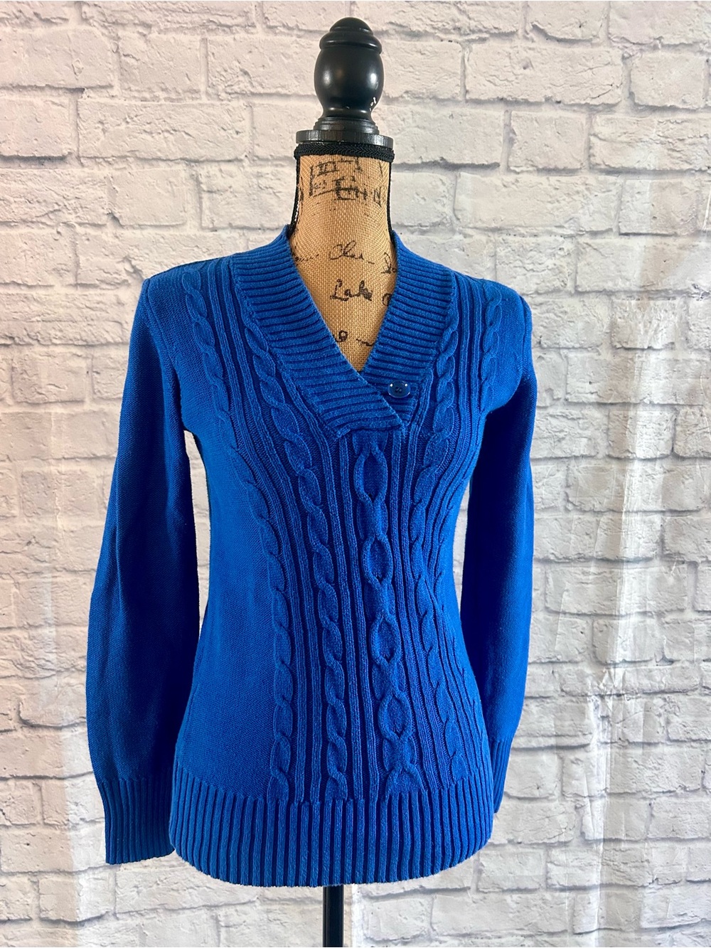 2 Piece Styled Outfit Flocked Velvet Mini Skirt Cream Blue Sweater Office Chic - Picture 6 of 16